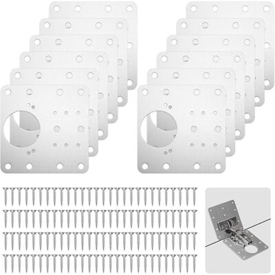OEM Placa De Reparación De Bisagras De Puerta De 12 Piezas, Kit De Reparación De Bisagras De Muebles, Bisagras De Gabinete De Acero Inoxidable, Con Orificios Y 72 Tornillos, Para Madera, Ventanas Y Estant OEM Placa De Reparación De Bisagras De Puerta De 12 Piezas, Kit De Reparación De Bisagras De Muebles, Bisagras De Gabinete De Acero Inoxidable, Con Orificios Y 72 Tornillos, Para Madera, Ventanas Y Estant