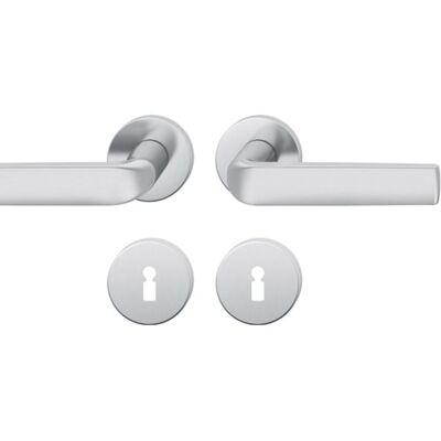 Conjunto de Manijas de Puerta FSB Modelo 12 1267 Acero Inoxidable - Redondo, Izquierda/Derecha - DIN Conjunto de Manijas de Puerta FSB Modelo 12 1267 Acero Inoxidable - Redondo, Izquierda/Derecha - DIN