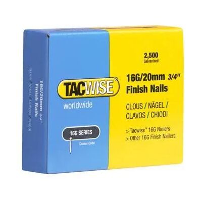 Clavos de acabado Tacwise 16G - 20mm - Pack 2500 Clavos de acabado Tacwise 16G - 20mm - Pack 2500