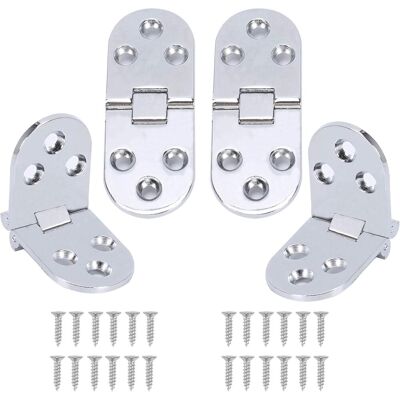 LLING Bisagras Plegables De Aleación De Zinc De 4 Piezas Para Mesa, Bisagras De Gabinete De 180 Grados, Bordes Redondeados Con Tornillos, Bisagra Invisible, Herraje Para Muebles - Plateado LLING Bisagras Plegables De Aleación De Zinc De 4 Piezas Para Mesa, Bisagras De Gabinete De 180 Grados, Bordes Redondeados Con Tornillos, Bisagra Invisible, Herraje Para Muebles - Plateado