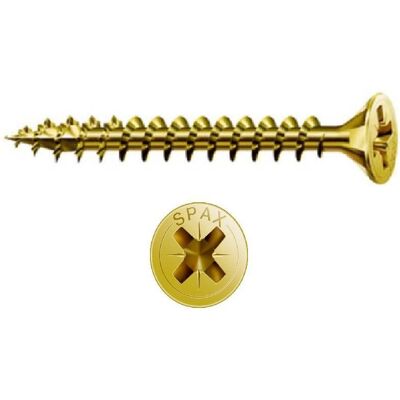 Tornillo de madera amarillo Spax - Pozidriv, 70mm, 6mm - Tipo de madera Tornillo de madera amarillo Spax - Pozidriv, 70mm, 6mm - Tipo de madera