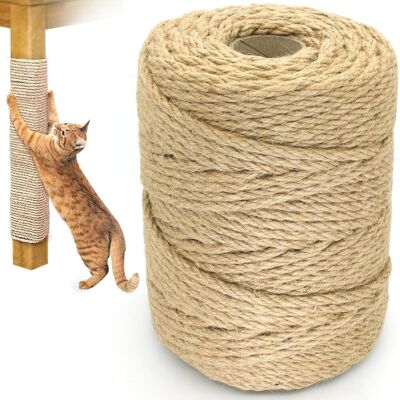 TREETALK Corda Di Iuta Naturale Per Tiragraffi, Corda Di Sisal Naturale Per Tiragraffi Per Gatti, Decorazione Da Giardino, Corda Di Canapa 5 Mm X 100 M TREETALK Corda Di Iuta Naturale Per Tiragraffi, Corda Di Sisal Naturale Per Tiragraffi Per Gatti, Decorazione Da Giardino, Corda Di Canapa 5 Mm X 100 M