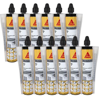 Lote De 12 Resinas De Sellado Químico Rápido Sika Anchorfix-1 Plus - Tono Piedra - 300ml Lote De 12 Resinas De Sellado Químico Rápido Sika Anchorfix-1 Plus - Tono Piedra - 300ml