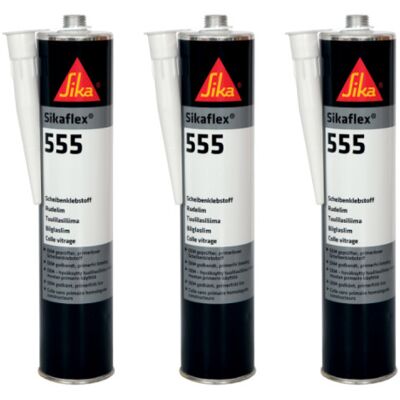 Sika - Juego De 3 Adhesivos De Acristalamiento Flex 555 - Negro - 300ml Sika - Juego De 3 Adhesivos De Acristalamiento Flex 555 - Negro - 300ml