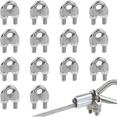 OEM Juego De 14 Abrazaderas De Cable De Acero Inoxidable, Abrazaderas De Cable De Acero De 6 Mm Para Cable De Acero De 6 Mm De Diámetro, Rosca M6 -crezuo OEM Juego De 14 Abrazaderas De Cable De Acero Inoxidable, Abrazaderas De Cable De Acero De 6 Mm Para Cable De Acero De 6 Mm De Diámetro, Rosca M6 -crezuo