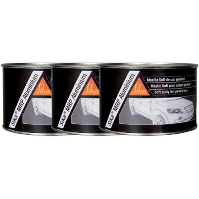 Sika - Juego De 3 Masillas Finas De Aluminio Para Reparaciones De Carrocería Mrp Aluminio - Gris - 2,5kg Sika - Juego De 3 Masillas Finas De Aluminio Para Reparaciones De Carrocería Mrp Aluminio - Gris - 2,5kg