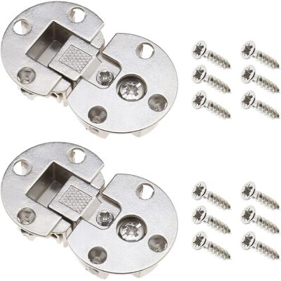 OEM 2 Bisagras Semicirculares Con Tornillos De Fijación - Eje De Rotación Ajustable De 90 Grados - Bisagra Oculta Para Puerta De Gabinete OEM 2 Bisagras Semicirculares Con Tornillos De Fijación - Eje De Rotación Ajustable De 90 Grados - Bisagra Oculta Para Puerta De Gabinete