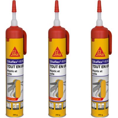 Juego De 3 Colas Multiuso Sika Sika Flex 11 Fc Purform - Sin Pistola - Gris Hormigón - 260 G Juego De 3 Colas Multiuso Sika Sika Flex 11 Fc Purform - Sin Pistola - Gris Hormigón - 260 G