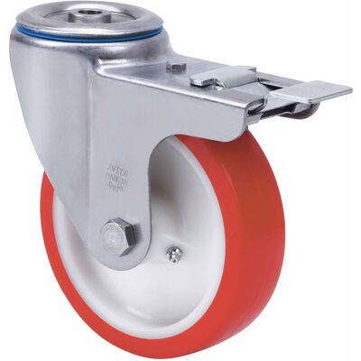Ruedas Alex - Rueda Giratora Aguj.m10 Fr.inox.20zvlifd100-po Nylon Blanco-poliur.rojo Liso Ruedas Alex - Rueda Giratora Aguj.m10 Fr.inox.20zvlifd100-po Nylon Blanco-poliur.rojo Liso