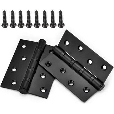 KEABBA Bisagras Para Ventanas Qrity De 4 Piezas De 100 Mm, Bisagras Para Puertas De Armarios, Conectores De Acero Inoxidable, Rodamientos De Bolas De 4" Con Tornillos, Color Negro. KEABBA Bisagras Para Ventanas Qrity De 4 Piezas De 100 Mm, Bisagras Para Puertas De Armarios, Conectores De Acero Inoxidable, Rodamientos De Bolas De 4" Con Tornillos, Color Negro.
