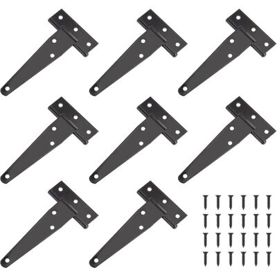 OEM Bisagras En T, Bisagras Triangulares Negras De 8 Piezas Para Puertas De Granero, Fabricadas En Hierro Forjado Resistente Con 48 Tornillos, Para Puertas Exteriores, Ventanas Y Cobertizos De Jardín (10 OEM Bisagras En T, Bisagras Triangulares Negras De 8 Piezas Para Puertas De Granero, Fabricadas En Hierro Forjado Resistente Con 48 Tornillos, Para Puertas Exteriores, Ventanas Y Cobertizos De Jardín (10