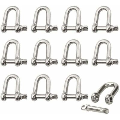 DPZO Juego De 12 Grilletes De Acero Inoxidable, Grillete De Acero Inoxidable M4, Grillete De Elevación, Grillete De Cadena Con Anilla En D, Perno De Grillete, Ojo De Tornillo, Grillete Recto, Sello, Cierre DPZO Juego De 12 Grilletes De Acero Inoxidable, Grillete De Acero Inoxidable M4, Grillete De Elevación, Grillete De Cadena Con Anilla En D, Perno De Grillete, Ojo De Tornillo, Grillete Recto, Sello, Cierre