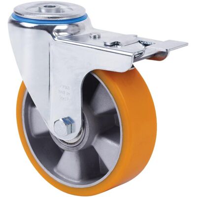 Ruedas Alex - Rueda Giratora Agujero M12 Freno 20zvfd160-aub Aluminio-poliur.naranja Bolas Ruedas Alex - Rueda Giratora Agujero M12 Freno 20zvfd160-aub Aluminio-poliur.naranja Bolas
