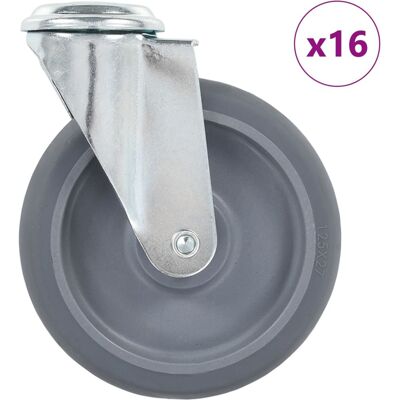 vidaXL 16 piezas Ruedas giratorias con agujero pasador - Ruedas vidaXL 16 piezas Ruedas giratorias con agujero pasador - Ruedas