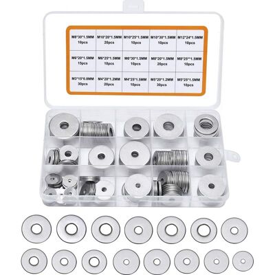 OEM 225pcs Rondelles Plates En 304 Acier Inoxydable Assortiment,m3 M4 M5 M6 M8 M10 M12 Rondelle Plate Pour L'Étanchéité Des Vis Bagues D'Étanchéité-livré Avec Bote (gris) OEM 225pcs Rondelles Plates En 304 Acier Inoxydable Assortiment,m3 M4 M5 M6 M8 M10 M12 Rondelle Plate Pour L'Étanchéité Des Vis Bagues D'Étanchéité-livré Avec Bote (gris)