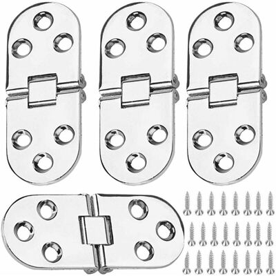 CHENDYY Bisagras Plegables De Aleación De Zinc (4 Unidades) Para Puertas De Armarios Y Mesas Plegables, Con Tornillos (plateadas) CHENDYY Bisagras Plegables De Aleación De Zinc (4 Unidades) Para Puertas De Armarios Y Mesas Plegables, Con Tornillos (plateadas)