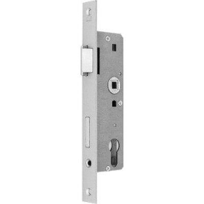 Cerradura de cilindro perfilado para puerta de cristal - Derecha DIN - Acabado níquel plateado Cerradura de cilindro perfilado para puerta de cristal - Derecha DIN - Acabado níquel plateado