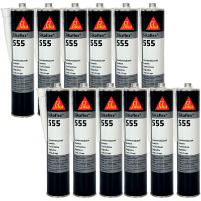 Sika - Juego De 12 Adhesivos De Acristalamiento Flex 555 - Negro - 300ml Sika - Juego De 12 Adhesivos De Acristalamiento Flex 555 - Negro - 300ml