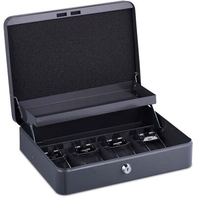 HELLOSHOP26 Práctica Caja De Caudales Con Cerradura Para Clasificación De Monedas 8,5 X 30,5 X 24,5 Cm De Hierro Negro 130015224 HELLOSHOP26 Práctica Caja De Caudales Con Cerradura Para Clasificación De Monedas 8,5 X 30,5 X 24,5 Cm De Hierro Negro 130015224