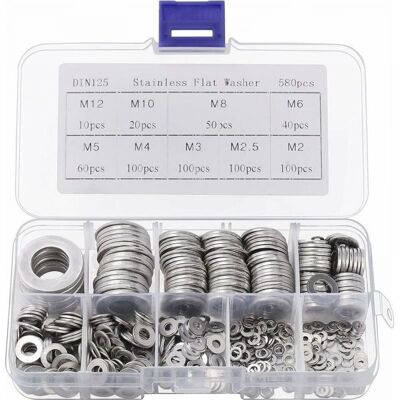 OEM Rondelle Inox Avec Boîte De Rangement (lot De 580) - Assortiment De 9 Tailles M2, M2.5, M3, M4, M5, M6, M8, M10 & M12 - Lot De Rondelles Métal - Réparations, Usines & Décoration Intérieure OEM Rondelle Inox Avec Boîte De Rangement (lot De 580) - Assortiment De 9 Tailles M2, M2.5, M3, M4, M5, M6, M8, M10 & M12 - Lot De Rondelles Métal - Réparations, Usines & Décoration Intérieure