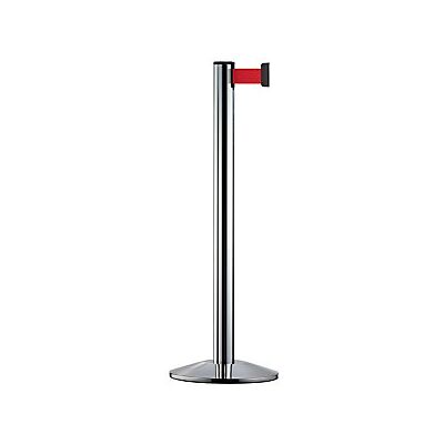 Certeo - Poste De Aluminio Con Cinta Poste De Cromo Pulido Extracción Certeo - Poste De Aluminio Con Cinta Poste De Cromo Pulido Extracción