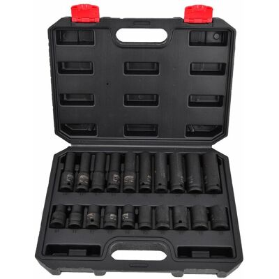 Juego de llaves de impacto Awtools - Cortas y largas - Negro Juego de llaves de impacto Awtools - Cortas y largas - Negro