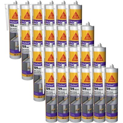 Sellador de silicona Sika Blanco - 109 Carpintería - 300ml Sellador de silicona Sika Blanco - 109 Carpintería - 300ml