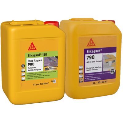 Paquete De Tratamiento Y Protección Sika - Sikagard-130 Stop Algues Pro 5l - Sikagard-790 All-in-one 5l Paquete De Tratamiento Y Protección Sika - Sikagard-130 Stop Algues Pro 5l - Sikagard-790 All-in-one 5l