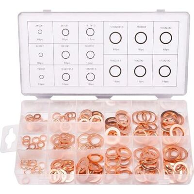 OEM 150 Piezas Kit De 15 Especificaciones De Juntas Tóricas, Arandelas De Cobre Surtidas, Juntas Tóricas De Cobre Con Caja M5 M6 M8 M10 M12 M14 M16 M18 M20 M22 OEM 150 Piezas Kit De 15 Especificaciones De Juntas Tóricas, Arandelas De Cobre Surtidas, Juntas Tóricas De Cobre Con Caja M5 M6 M8 M10 M12 M14 M16 M18 M20 M22