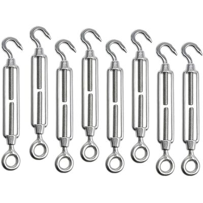 JUSCH Tensor De Cable M5 De 8 Piezas, Tensor De Cable De Acero Inoxidable Ajustable Con Gancho Y Ojo, Tensor De Alambre De Acero Inoxidable 304 Para Cuerda, Cable, Tendedero, Valla De Jardín. JUSCH Tensor De Cable M5 De 8 Piezas, Tensor De Cable De Acero Inoxidable Ajustable Con Gancho Y Ojo, Tensor De Alambre De Acero Inoxidable 304 Para Cuerda, Cable, Tendedero, Valla De Jardín.