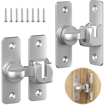 OEM 2 Piezas De Cerradura Para Puerta Corrediza, Pestillo Para Puerta Corrediza, Pestillo De Gancho, Cerradura De Palanca Para Puerta, Cerrojo Antirrobo (90°/180°) (plateado) OEM 2 Piezas De Cerradura Para Puerta Corrediza, Pestillo Para Puerta Corrediza, Pestillo De Gancho, Cerradura De Palanca Para Puerta, Cerrojo Antirrobo (90°/180°) (plateado)