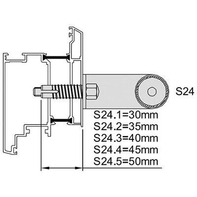 Kws - 8b74 Pomo De Puerta De Montaje S24-m8,paraholz,taco 30 Mm Kws - 8b74 Pomo De Puerta De Montaje S24-m8,paraholz,taco 30 Mm