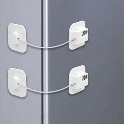 DPZO Cerradura De Combinación Blanca Para Puertas De Refrigerador, Paquete De 2 Cerraduras De Seguridad Para Niños Con Respaldo Adhesivo Para Refrigeradores, Armarios Y Estantes, Sin Llave. DPZO Cerradura De Combinación Blanca Para Puertas De Refrigerador, Paquete De 2 Cerraduras De Seguridad Para Niños Con Respaldo Adhesivo Para Refrigeradores, Armarios Y Estantes, Sin Llave.