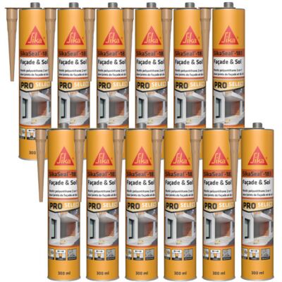 Sika - Juego de 12 selladores de poliuretano tono piedra - Fachada y suelo - 12x300ml Sika - Juego de 12 selladores de poliuretano tono piedra - Fachada y suelo - 12x300ml