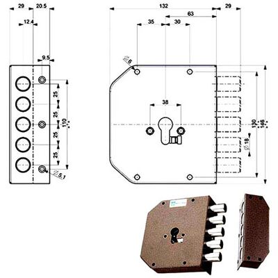 MOTTURA Modelo 38600 - Cerradura cilíndrica europea para puertas de madera MOTTURA Modelo 38600 - Cerradura cilíndrica europea para puertas de madera