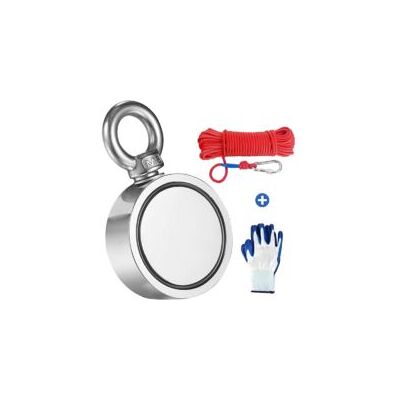 OEM Imán De Pesca De Neodimio De Doble Cara N52, Potentes Anzuelos Dobles, 60 Mm De Diámetro, 25 Mm De Grosor, Fuerza De Tracción De 300 Kg, Cuerda Trenzada De 20 M Y Un Par De Guantes, Ideal Para La Búsq OEM Imán De Pesca De Neodimio De Doble Cara N52, Potentes Anzuelos Dobles, 60 Mm De Diámetro, 25 Mm De Grosor, Fuerza De Tracción De 300 Kg, Cuerda Trenzada De 20 M Y Un Par De Guantes, Ideal Para La Búsq