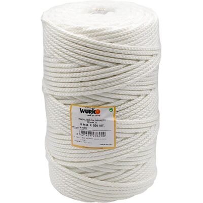 WURKO Cuerda Trenzada Nylon 6 Mm Blanca Granete 200 M WURKO Cuerda Trenzada Nylon 6 Mm Blanca Granete 200 M