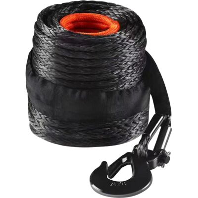 Cuerda De Cabrestante De 9,5 Mm X 30,5 M, Cable Sintetico De Resistencia A La Rotura De 117,9 Kn Con Funda Protectora, Gancho De Cabrestante Forjado, Correa De Tracción Para Suv - Mophorn Cuerda De Cabrestante De 9,5 Mm X 30,5 M, Cable Sintetico De Resistencia A La Rotura De 117,9 Kn Con Funda Protectora, Gancho De Cabrestante Forjado, Correa De Tracción Para Suv - Mophorn