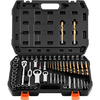 Vevor Juego De Extractor De Tuercas Y Tornillos Dañados 63 Piezas, Con Partidor De Tuercas, Macho De Roscar, Brocas, Llaves De Trinquete, Adaptadores Estuche, Para Sacar Pernos Rotos Oxidados Pintados Vevor Juego De Extractor De Tuercas Y Tornillos Dañados 63 Piezas, Con Partidor De Tuercas, Macho De Roscar, Brocas, Llaves De Trinquete, Adaptadores Estuche, Para Sacar Pernos Rotos Oxidados Pintados