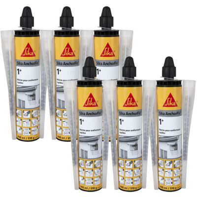 Lote De 6 Resinas De Sellado Químico Rápido Sika Anchorfix-1 Plus - Tono Piedra - 300ml Lote De 6 Resinas De Sellado Químico Rápido Sika Anchorfix-1 Plus - Tono Piedra - 300ml