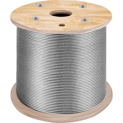 MOPHORN Vevor Cable De Acero Inoxidable 4,8mm X 305m Cuerda De Alambre De Acero Inoxidable 316 Grado Marino Para Barandillas Balaustradas, Cadenas De Luces Colgantes, Vallas De Porche, Balaustres De Bricolaje MOPHORN Vevor Cable De Acero Inoxidable 4,8mm X 305m Cuerda De Alambre De Acero Inoxidable 316 Grado Marino Para Barandillas Balaustradas, Cadenas De Luces Colgantes, Vallas De Porche, Balaustres De Bricolaje