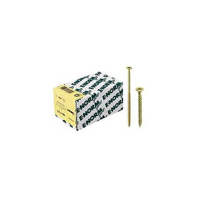 Tornillo de madera E-NORMpro zincado amarillo - Rosca parcial - Cabeza avellanada - 6x200mm Tornillo de madera E-NORMpro zincado amarillo - Rosca parcial - Cabeza avellanada - 6x200mm