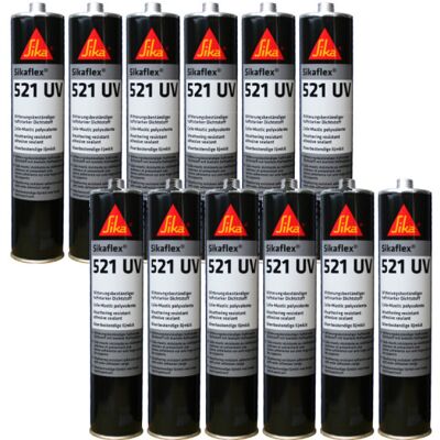 Sika Sikaflex 521 UV Sellador adhesivo - Negro - 12x300ml Sika Sikaflex 521 UV Sellador adhesivo - Negro - 12x300ml