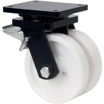 Alex - Rueda Giratora Placa Freno 10hlgfd200-ftb Nylon Blanco Extrafuerte(doble)bol. Alex - Rueda Giratora Placa Freno 10hlgfd200-ftb Nylon Blanco Extrafuerte(doble)bol.