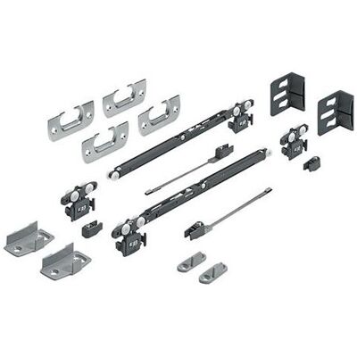 Hettich - Conjunto de herrajes para puertas correderas - Sistema silencioso - 15kg Hettich - Conjunto de herrajes para puertas correderas - Sistema silencioso - 15kg
