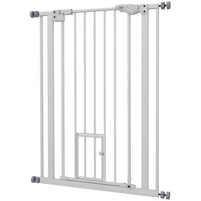 HELLOSHOP26 Barrera De Seguridad Para Animales 74-80 X 104,1 Cm Cierre Automático Doble Bloqueo Diseño Elegante De Acero Blanco 210007437 HELLOSHOP26 Barrera De Seguridad Para Animales 74-80 X 104,1 Cm Cierre Automático Doble Bloqueo Diseño Elegante De Acero Blanco 210007437