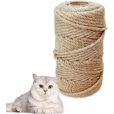 TREETALK Corda Di Iuta Naturale Per Tiragraffi, Corda Di Sisal Naturale Per Alberi Per Gatti, Decorazione Da Giardino, Corda Di Canapa Da 6 Mm X 100 M TREETALK Corda Di Iuta Naturale Per Tiragraffi, Corda Di Sisal Naturale Per Alberi Per Gatti, Decorazione Da Giardino, Corda Di Canapa Da 6 Mm X 100 M