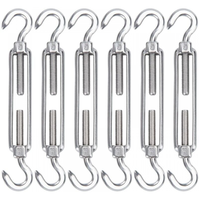 Cyslmuk - Tensor De Cable De Acero Inoxidable M8, Paquete De 6 Ganchos Tensores De Alambre Y Ganchos De Tensión Resistentes Y Ajustables Para Montar Cuerdas, Cables, Tendederos Y Cercas De Sombra. Cyslmuk - Tensor De Cable De Acero Inoxidable M8, Paquete De 6 Ganchos Tensores De Alambre Y Ganchos De Tensión Resistentes Y Ajustables Para Montar Cuerdas, Cables, Tendederos Y Cercas De Sombra.