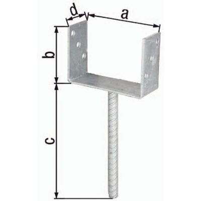 Alberts - Base De Poste En U Eta-10/0210 91x100x200x60mm Tzn Con Anclajes De Hormigón Sobre Acero Ondulado Gah Alberts - Base De Poste En U Eta-10/0210 91x100x200x60mm Tzn Con Anclajes De Hormigón Sobre Acero Ondulado Gah
