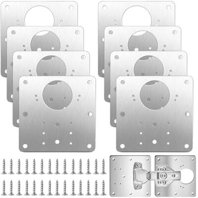 OEM Placa De Reparación De Bisagras De Puerta (8 Piezas, 9 X 9 Cm), Kit De Reparación De Bisagras De Acero Inoxidable Para Muebles, Placa Plana Para Bisagras De Puertas De Armarios Con 64 Tornillos Para A OEM Placa De Reparación De Bisagras De Puerta (8 Piezas, 9 X 9 Cm), Kit De Reparación De Bisagras De Acero Inoxidable Para Muebles, Placa Plana Para Bisagras De Puertas De Armarios Con 64 Tornillos Para A
